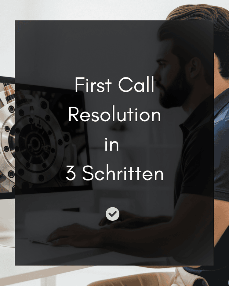 Landingpage First-Call-Resolution verbessern 1 Mitarbeiter im visuellen Support löst ein technisches Problem mit tele-LOOK an einer Maschine, indem er per Live-Video genau das sieht, was der Kunde sieht.
